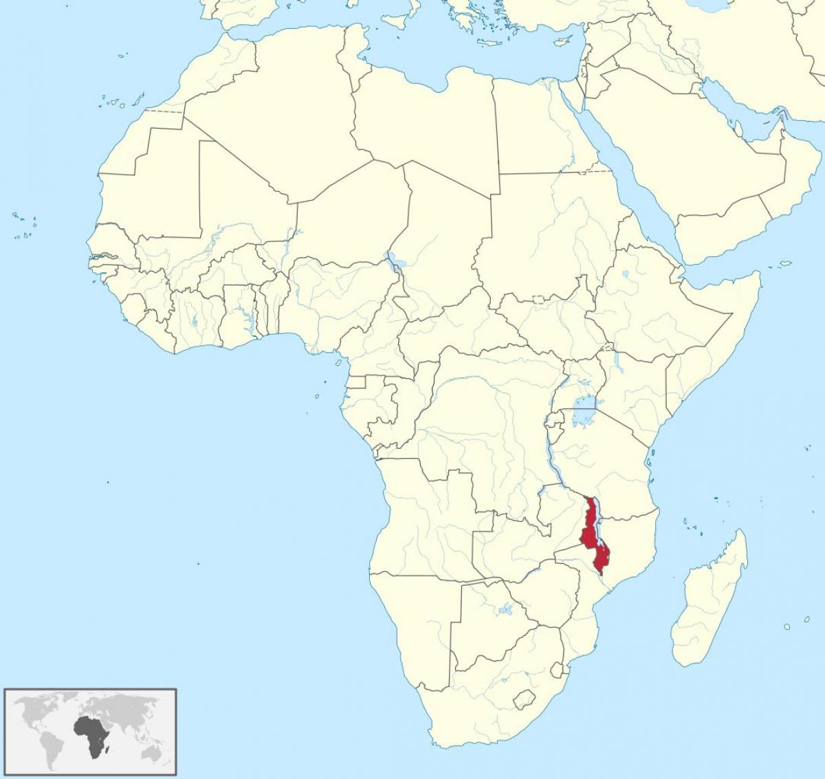 kat jeyografik ki nan lafrik di ki montre Malawi