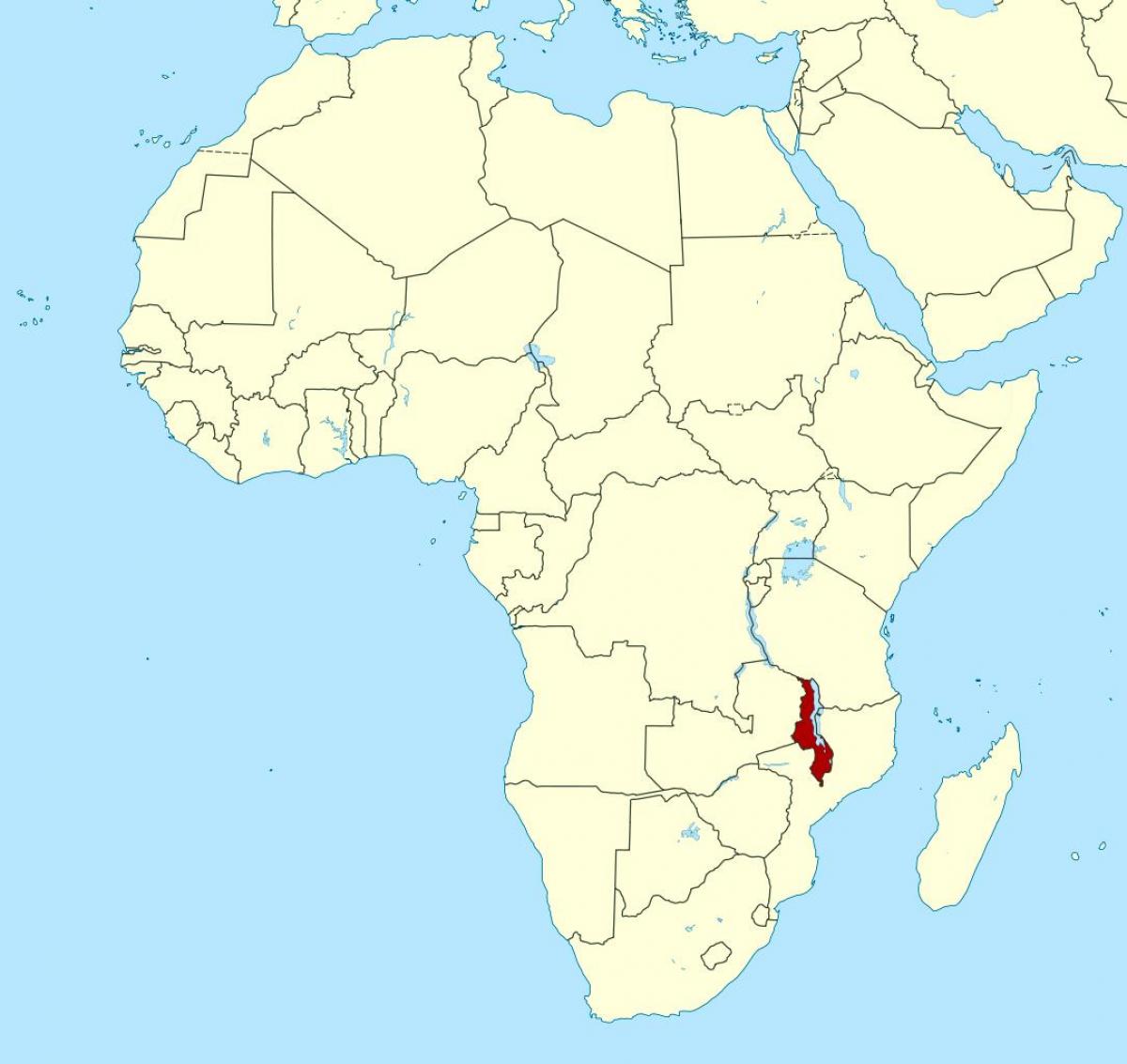 kat jeyografik nan Malawi kote map di sid