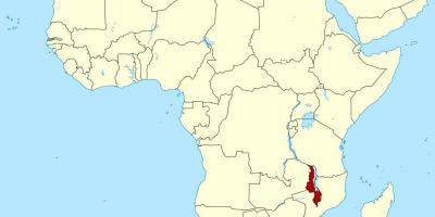 Kat jeyografik nan Malawi kote map di sid